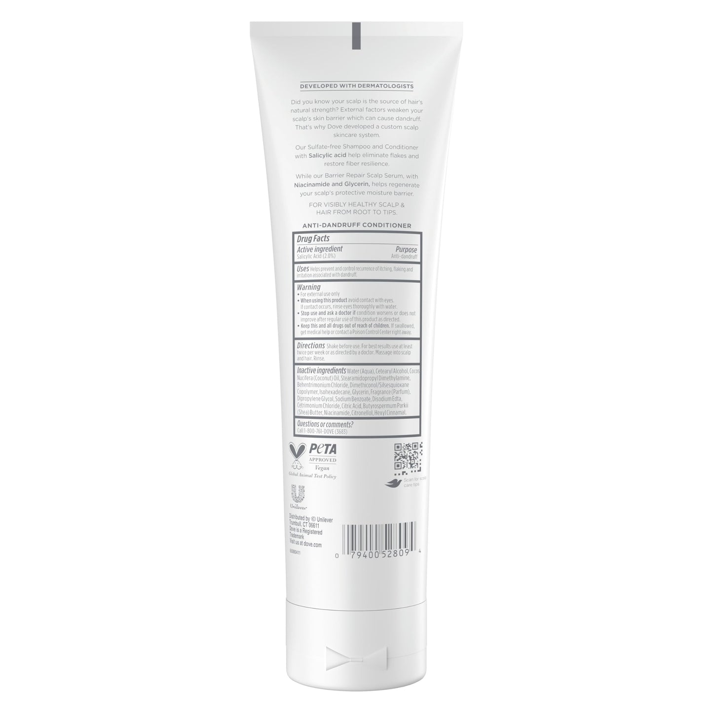 Dove Derma Scalp Dandruff Relief Conditioner 1 ct with Salicylic Acid, Lamellar Serum and Niacinamide for Removing Flakes & Boosting Hair Resilience 9
