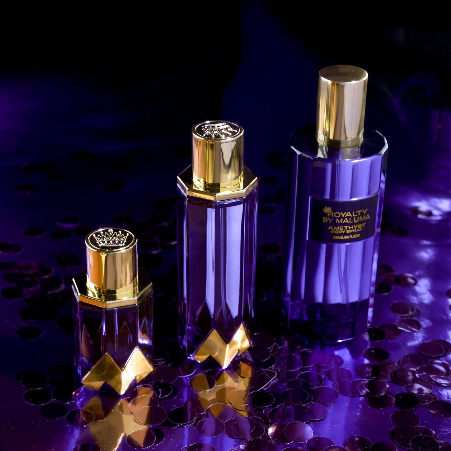 Royalty by Maluma Amethyst Body Spray, 8 oz - Luxurious Body Spray for Women - Perfume for Women with Fruity Floral Scent - Top Notes of Tangerine
