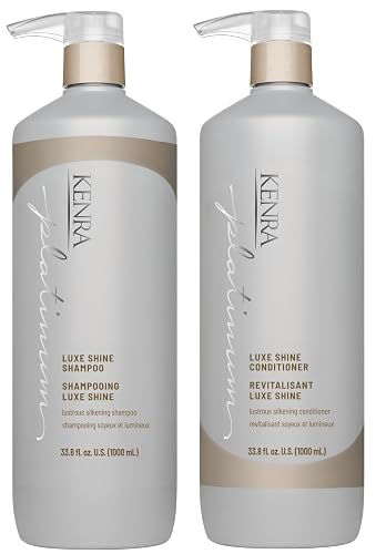 Kenra Platinum Luxe Shine Shampoo & Conditioner Set | High Shine | Smoothing Conditioner for Frizzy Hair | For Dull Hair | Sulfate Free | Color Safe