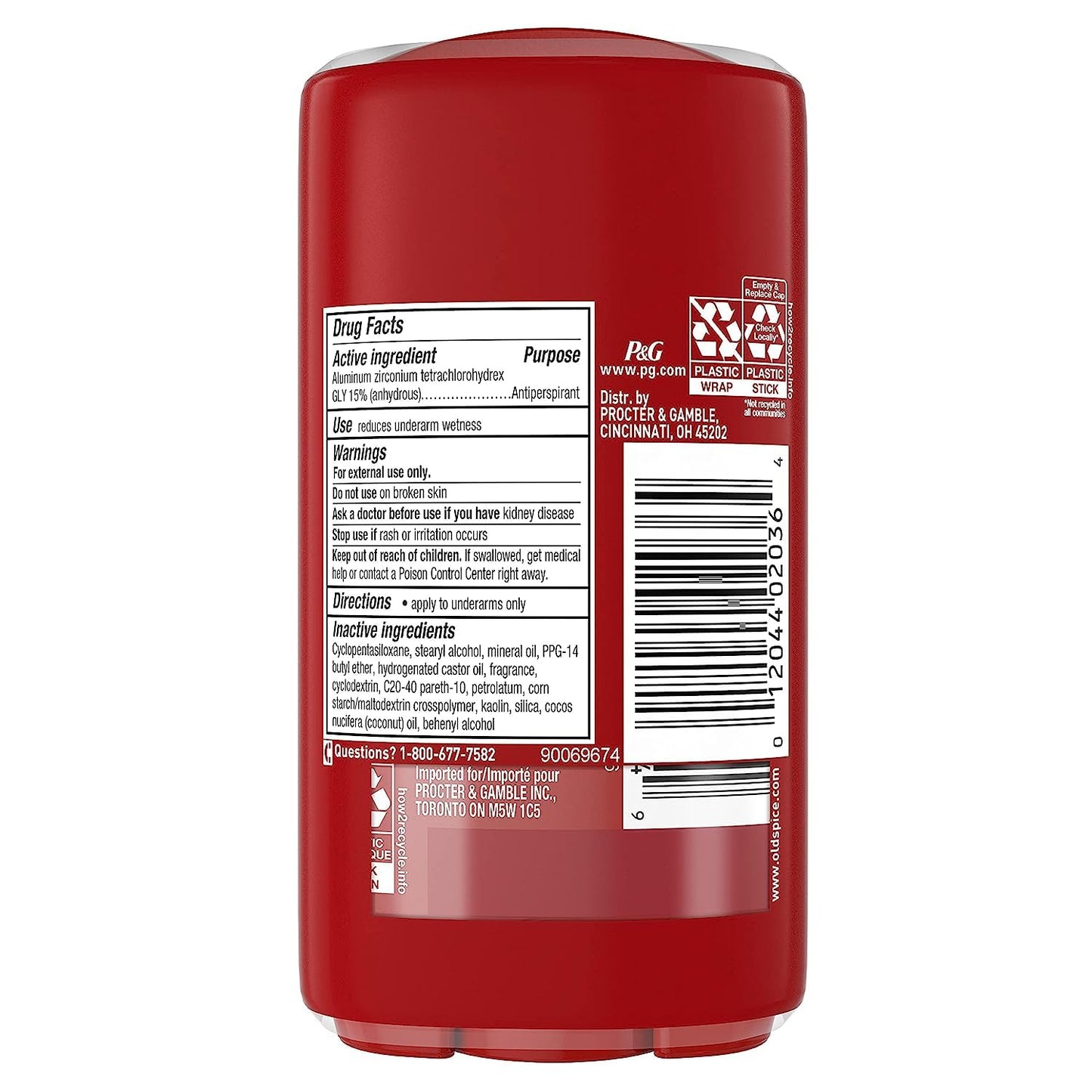 Old Spice Antiperspirant and Deodorant for men, 24/7 Sweat and Odor Protection, Bearglove Scent, Invisible Solid Stick, Twin Pack, 2 x 2.6oz