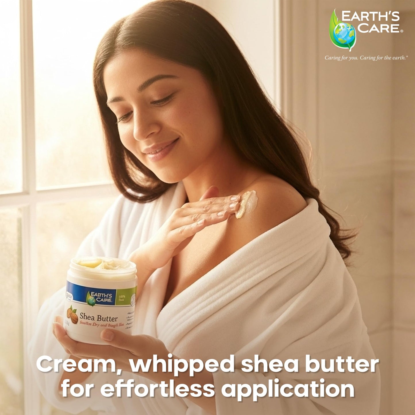 Earth's Care Pure Shea Butter, Hexane-Free, No Artificial Colors or Fragrances, Packed in USA 6 OZ. (3 Jars)