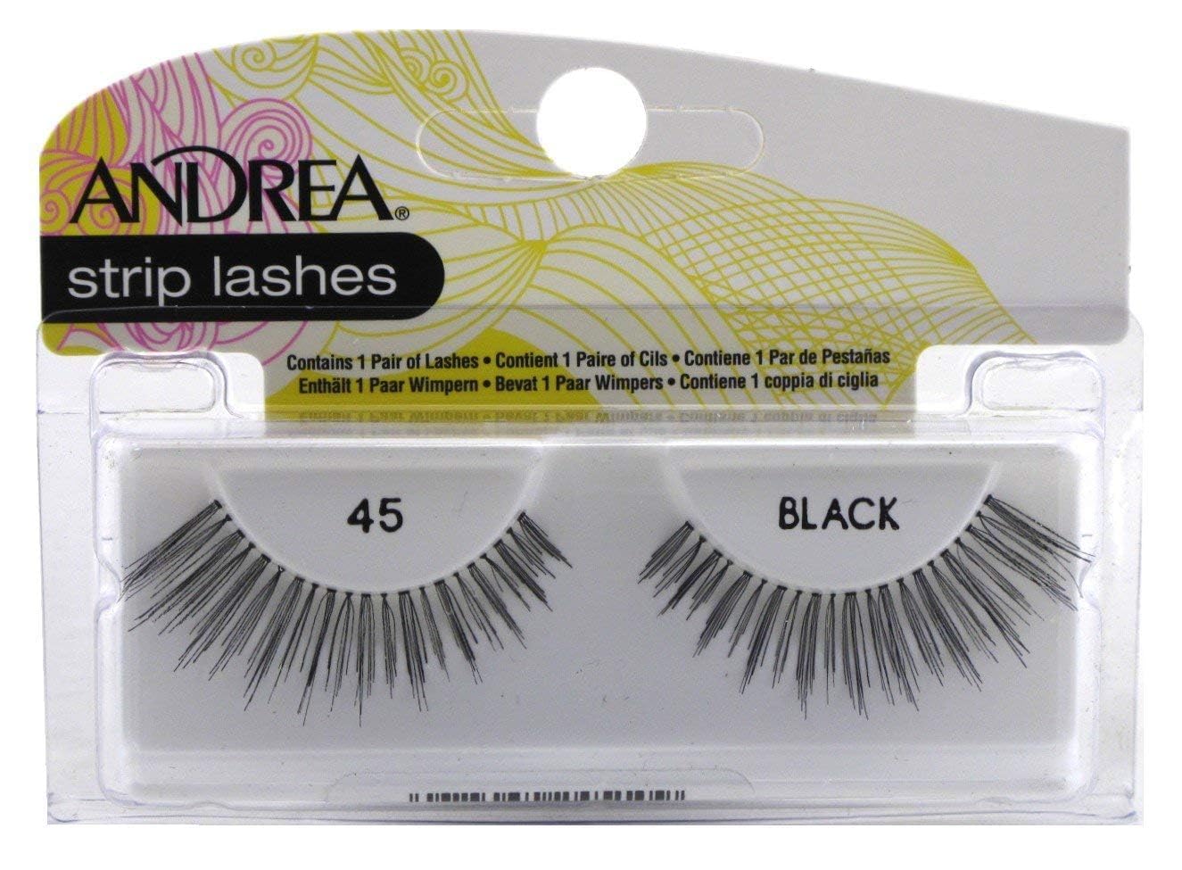 Andrea Lashes Strip Style 45 Black (6 Pack)