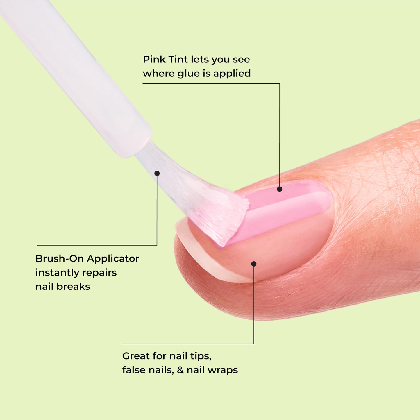 Kiss VitaBond Brush-On Nail Glue for Press On Nails, Vitamin A & E Infused, Pink Tint, Odorless, Repairs Breaks & Tears, Less Damage to Natural Nails Beauty & Personal Care KISS