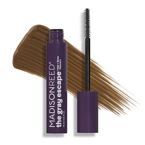Madison Reed The Gray Escape Hair & Brow Mascara - Quick-Dry, All-Day Gray Coverage for Roots & Brows, Smudge-Proof, Titanium Dioxide-Free, Argan Oil