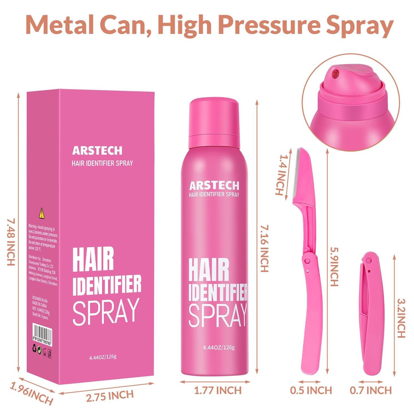 Hair Identifier Spray for Face Shaving Dermaplaning Tool Skin Body Dermaplaning Spray for Women with 4 Face Razor for Face Shaver Hair Removal Kit Beauty and Personal Care arstech