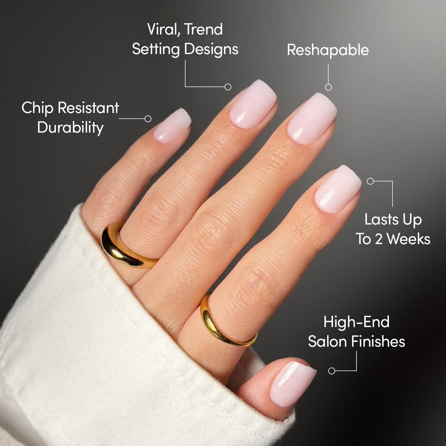 Glamnetic Press On Nails - Soft Girl | Short Squoval Pink Fake Nails, Salon Quality Milky Nails | 15 Sizes - 30 Nail Kit with Glue Beauty and Personal Care Glamnetic