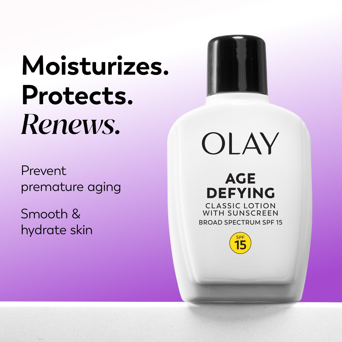 Olay Age Defying Protective Renewal Lotion, with Sunscreen, Classic 4 oz (Pack of 3)
