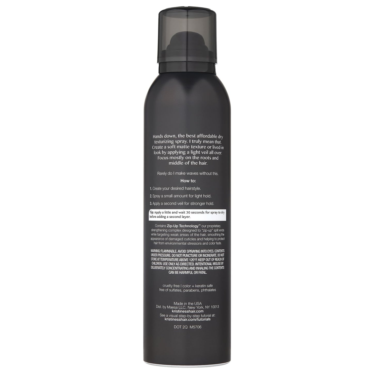 Kristin Ess Dry Texture Hair Spray – Volumizing & Texturizing Styler with Soft Matte Finish, Light Hold, Fresh Pear Scent, 7oz
