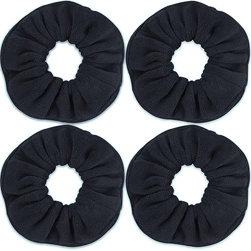 IVARYSS Super Towel Scrunchies for Drying Hair, Absorbent and Soft Microfiber for Frizz Free, Large Thick Ponytail Holder Wet Hair Accessories