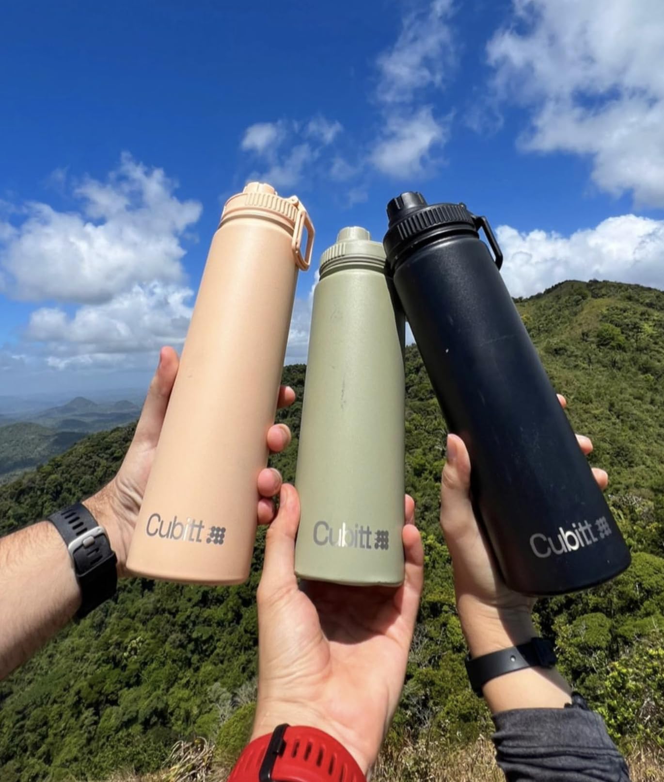 Cubitt Insulated Sports Hydro Water Bottle 24 oz, 2 Lids (Coffee Lid and Wide Mouth Twist Sports Lid), Stainless Steel, Double Walled. Cold for up…