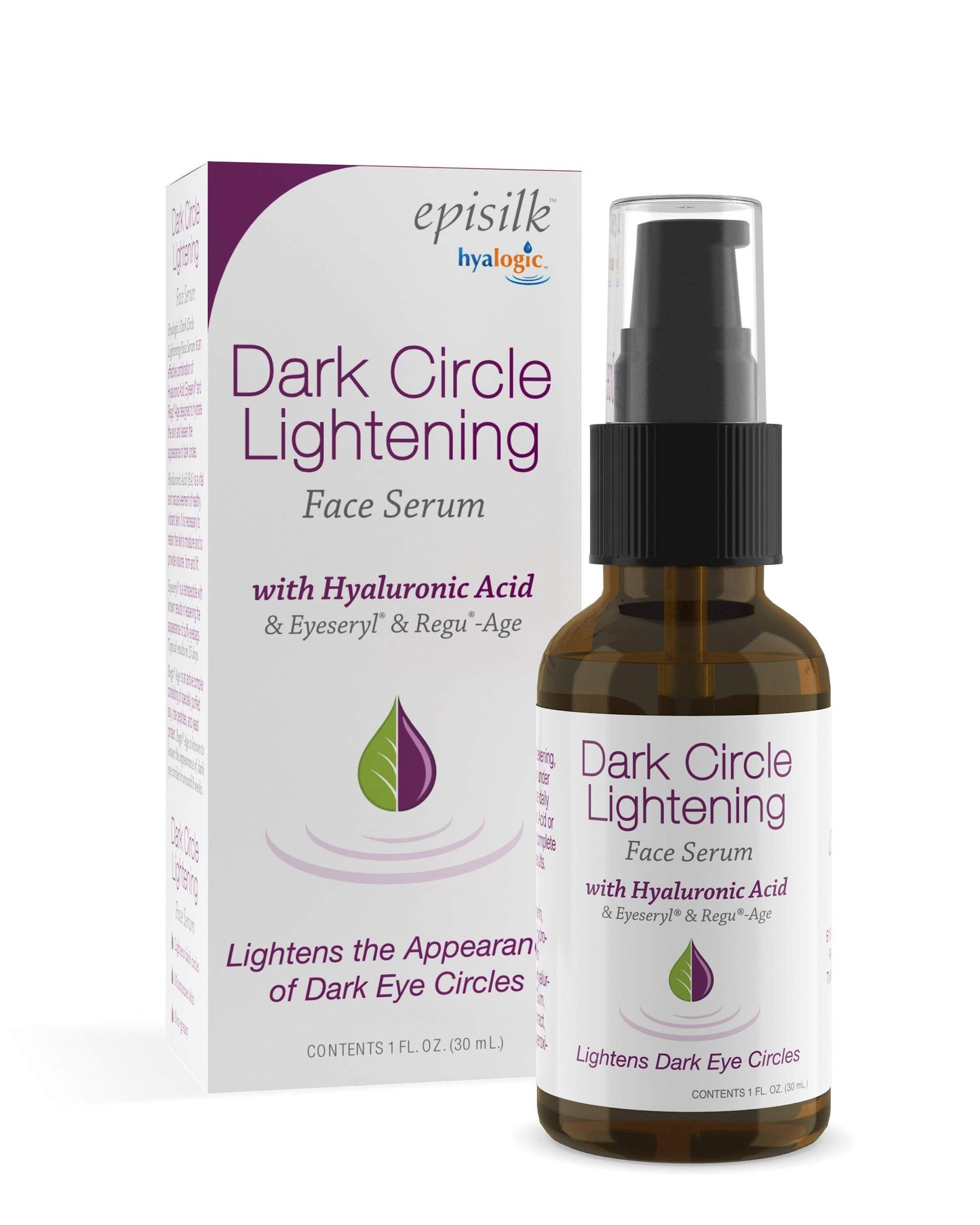 Hyalogic Dark Circle Lightening Face Serum - Treat Under Eye Dark Circles w/Hyaluronic Acid, Eveseryl & Regu-Age - Soothe, Nourish & Rejuvenate Skin