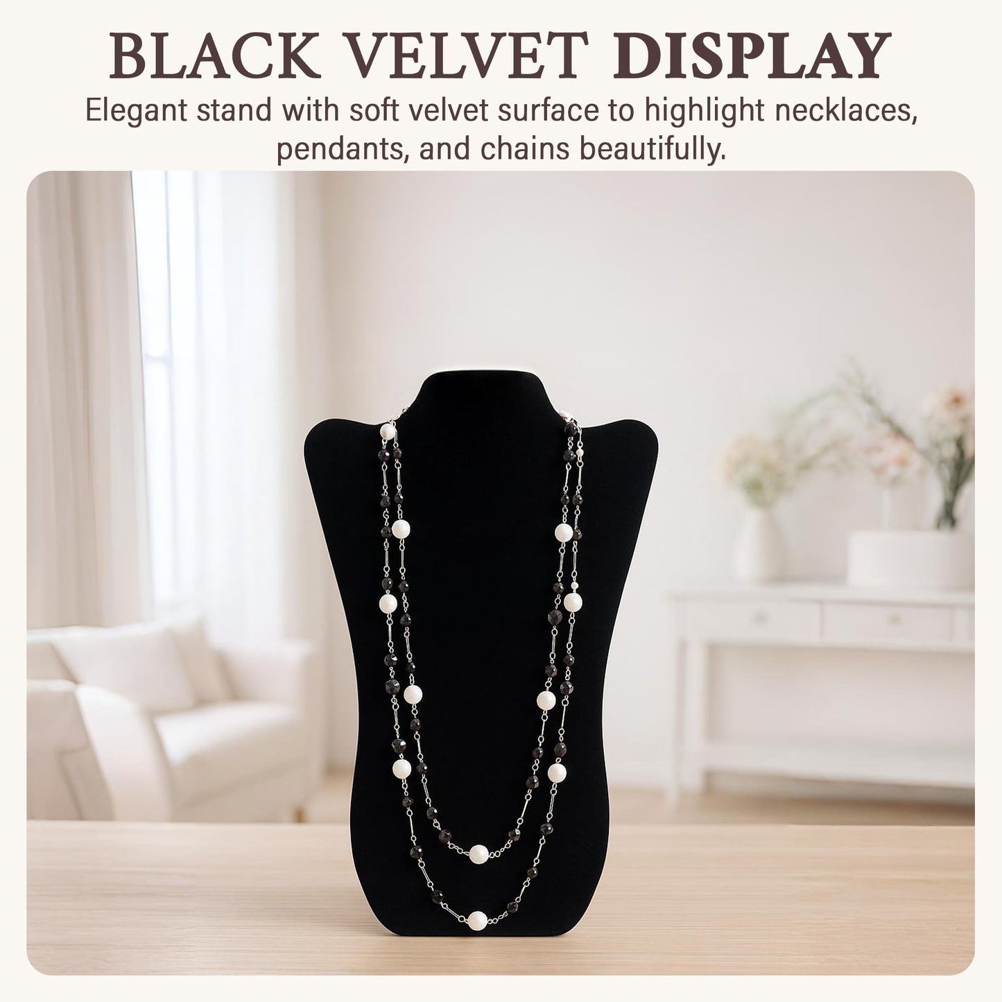 RJ Displays Jewelry Display for Vendors, Black Velvet Necklace Display Stand Holder, Jewelry Stand Necklace Holder for Vendors. Jewelry Display Stand…