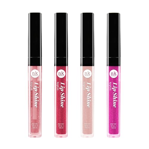 NICKA K NEW YORK Lip Shine, Cosmetics, vibrant colors, bright colors, shining lips, lip shine, long lasting, Multi Pack Colors (AMZ273)