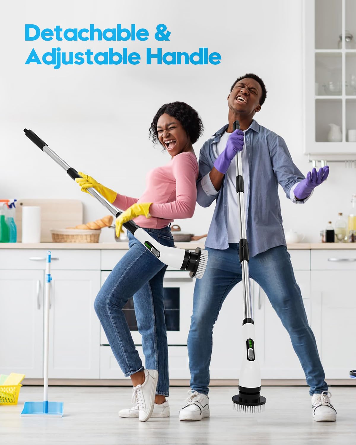 Highyes Electric Spin Scrubber for Cleaning Bathroom: Cordless Power Shower Scrubber - Electric Cleaning Brush for Tile Tub