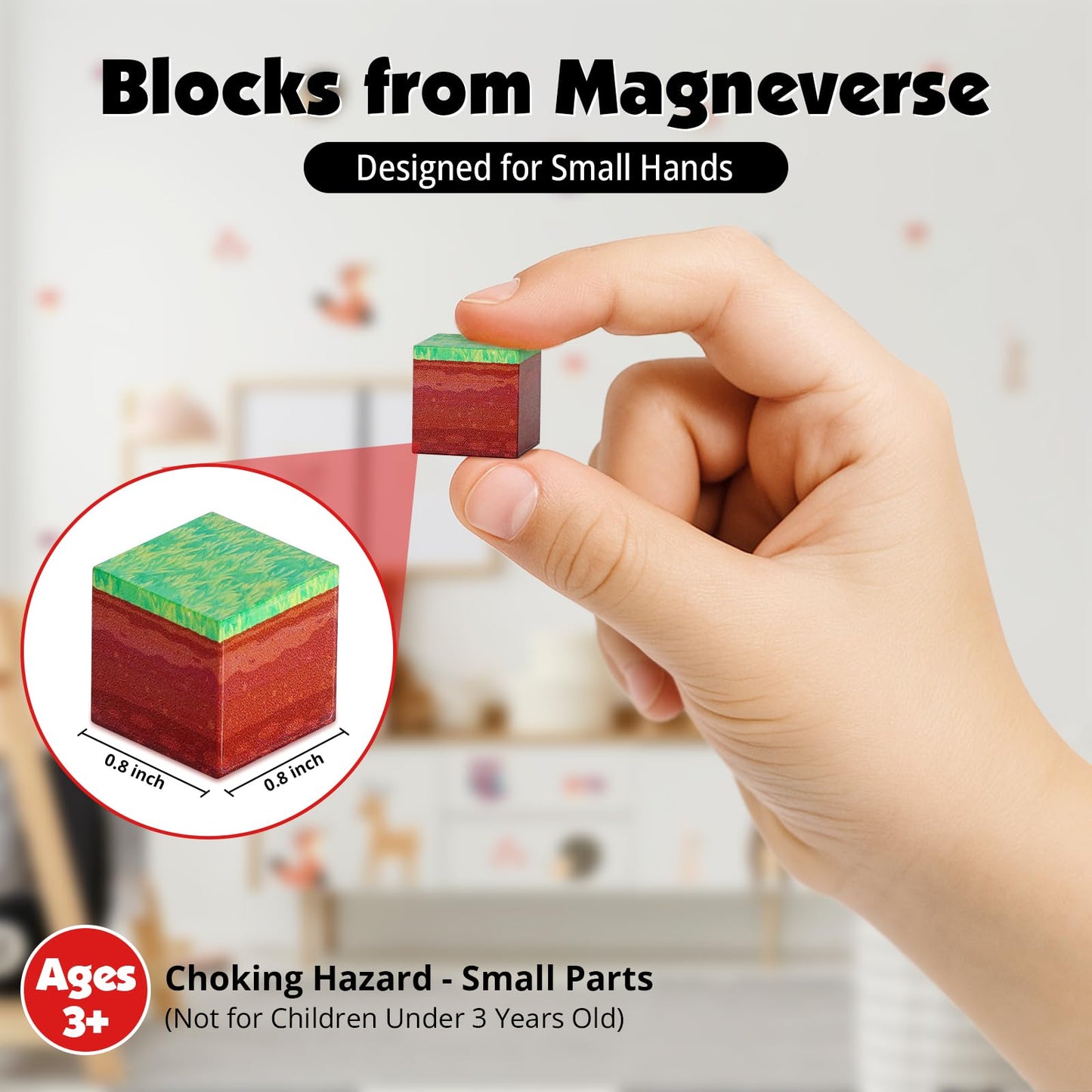 Magneverse 200pcs 0.8in Magnetic Blocks – Stacking Magnet Cubes STEM Building Toys for Kids Ages 3+, Birthday Gift (Portal Theme)