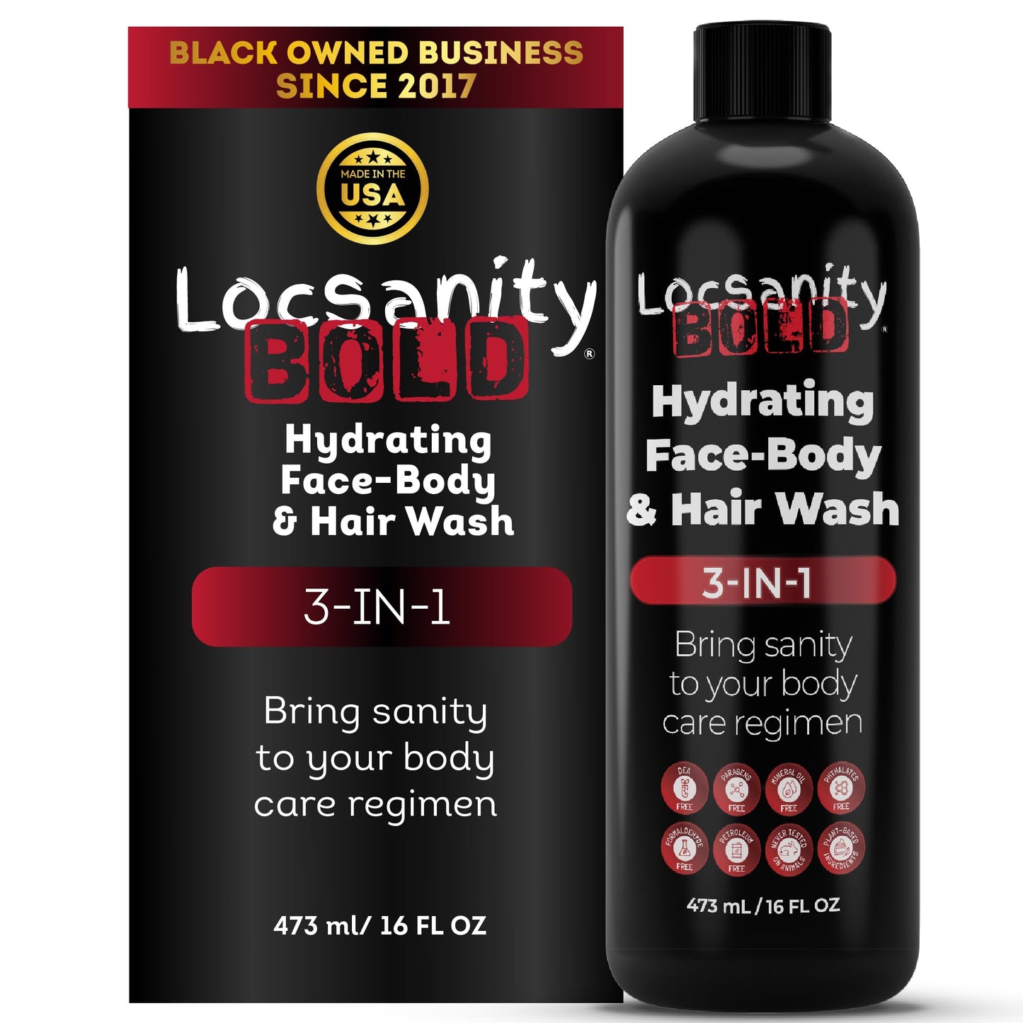 Locsanity BOLD 3-in-1 Men’s Hydrating Face, Body, and Hair Wash Beauty & Personal Care Locsanity