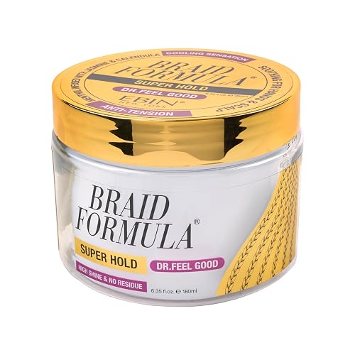 Braid Formula Dr. Feel Good Super Hold, 6.35fl. oz. | Menthol Infused to give Cooling Sensation, Smoothing with High Shine, Long Lasting Hold, Great
