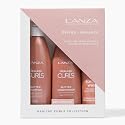 L'ANZA Healing Curls Trio Hair Kit, Curly Hair Shampoo and Conditioner with Curl Defining Styling Foam in a Gift Box, Luxury Hair Care Kit for Curly