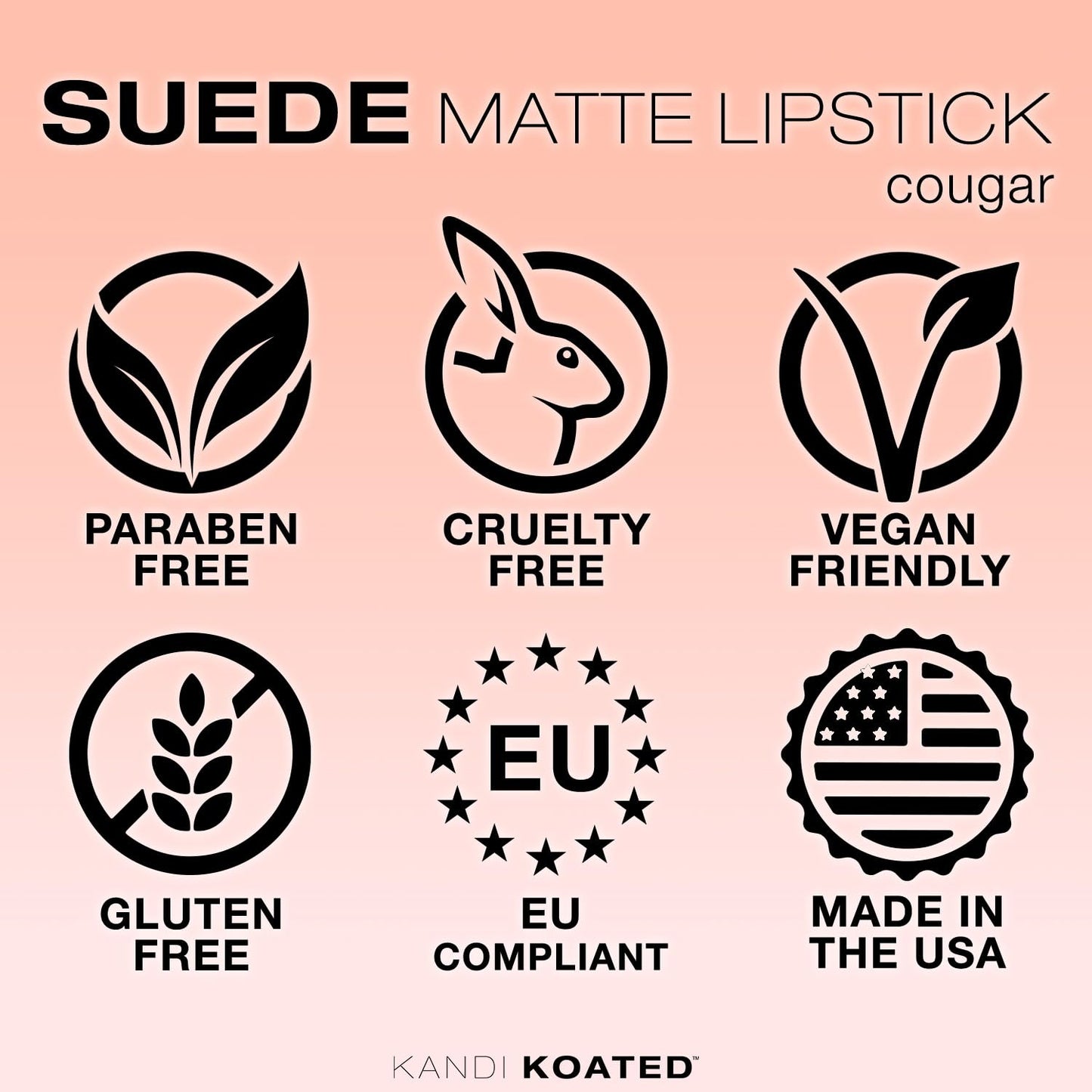 Kandi Koated Suede Matte Lipstick - Cougar A Slate Blue-Gray - Highly Pigmented Long-Lasting Matte Lipstick for Women - Creamy Smooth Finish - Vegan,