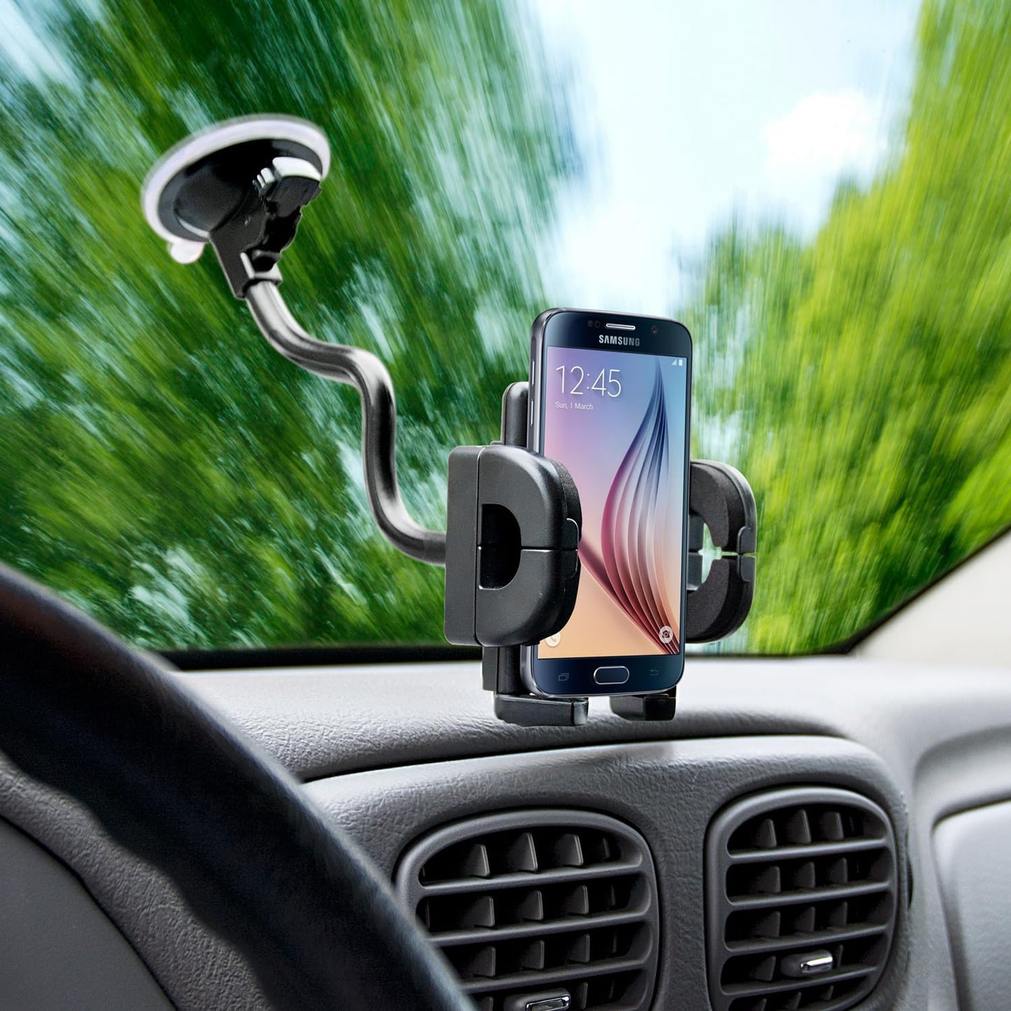 Bracketron Universal Grip-iT Rotating Windshield Car Mount Phone Holder Cradle Hands Free iPhone X 8 Plus 7 SE 6s 6 5s 5 4 Samsung Galaxy S9 S8 S7 S6…
