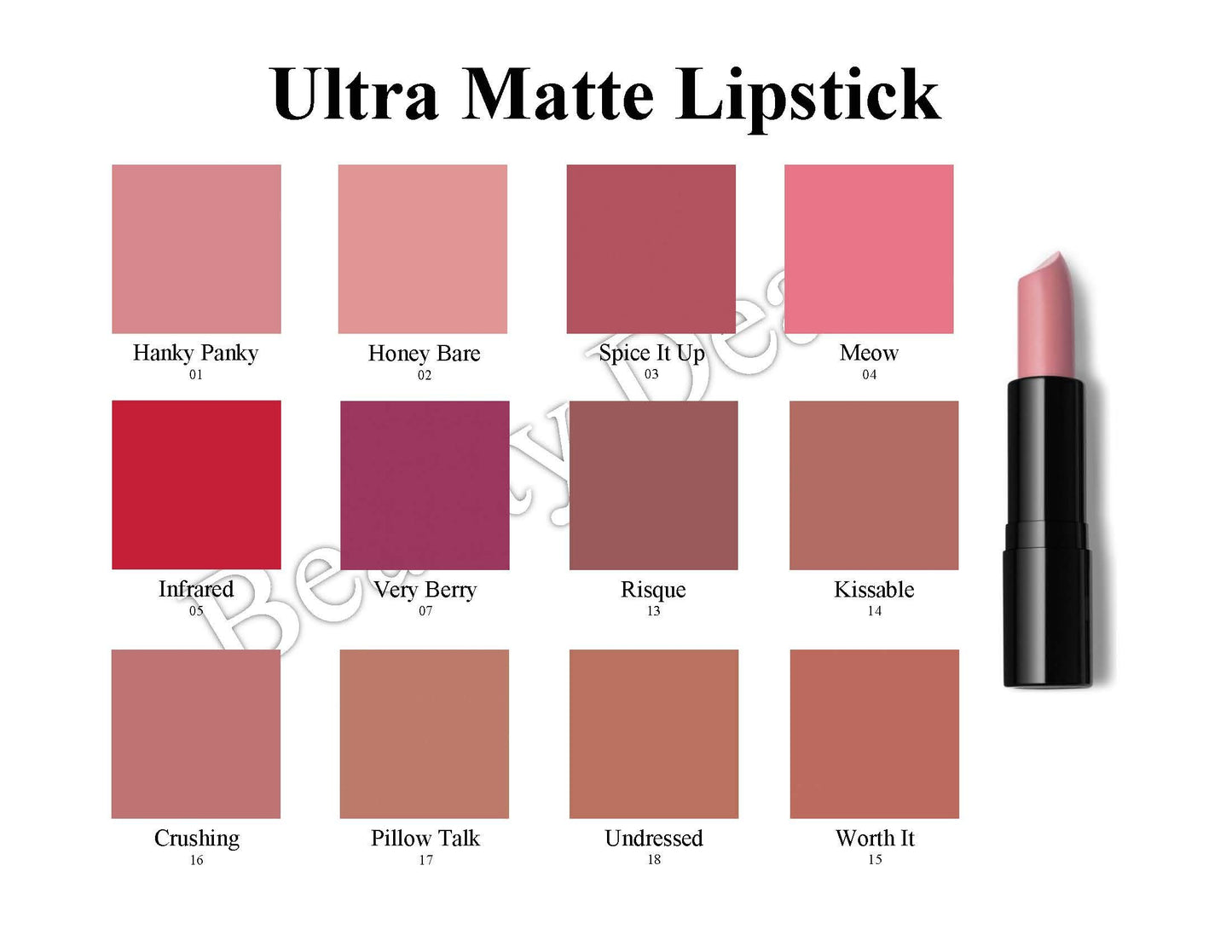 Beauty Deals Ultra Matte Lipstick Velvety Texture Long Lasting Comfort Hydrated Lipstick (Pillow Talk)