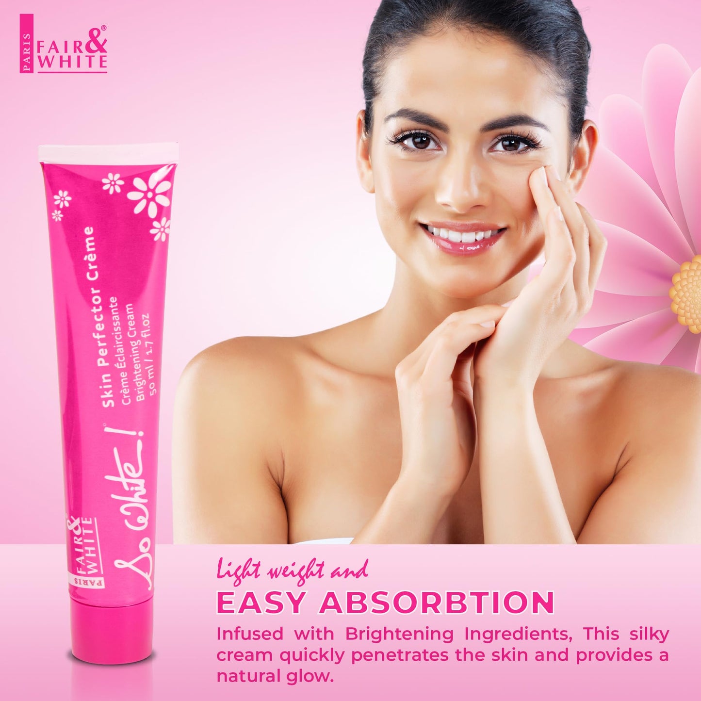Fair and White So White Perfector Cream - 1.7 fl oz / 50ml - Skin Brightening Face Cream- Formulated for Moisturizing and Nourishing Skin