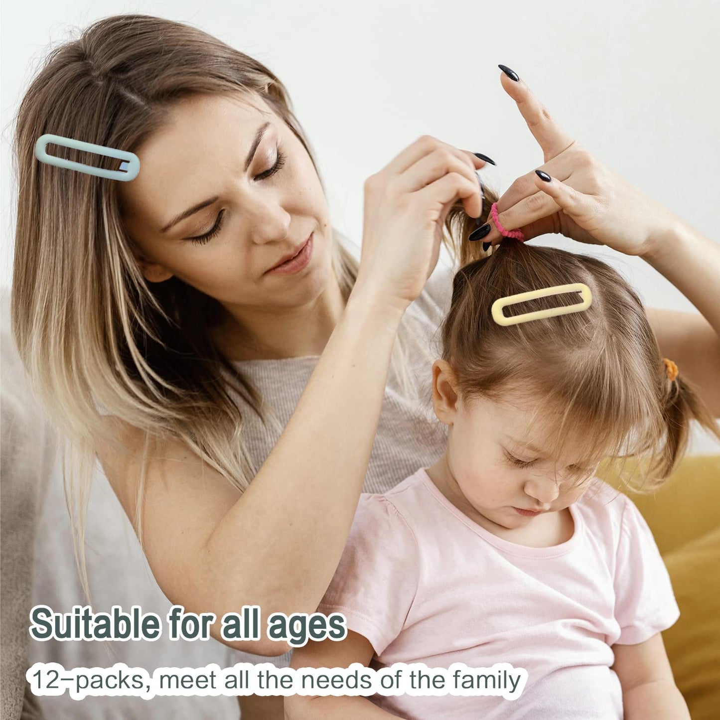 YOBEYI French Hair Barrettes, 12 Pcs Big Snap Matte Finish Hair Clips for Styling Accessories - Macaron Color, Hold Thick Hair Perfectly in Place
