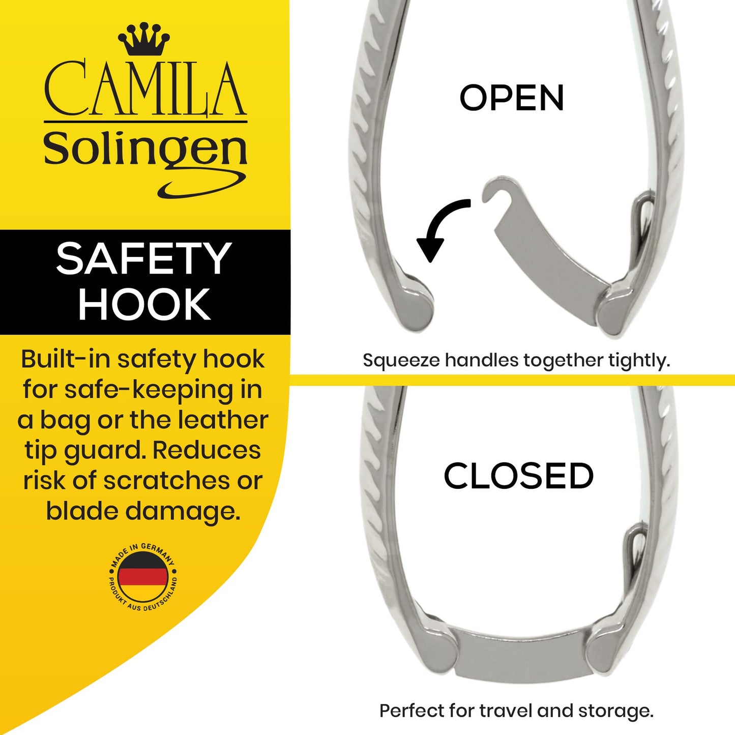 Camila Solingen CS13 Large Heavy Duty Toe Nail Clipper for Thick Toenails, Manicure & Pedicure, Double Barrel Spring. Super Sharp Trimmer Curved