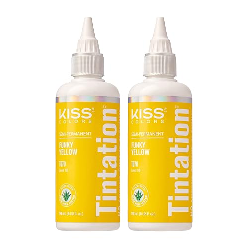Red by Kiss Tintation Semi-Permanent Hair Color, Aloe Vera Water Based, Argan Oil, Olive Oil, Collagen & Keratin, Long-Lasting Color Dye (Funky