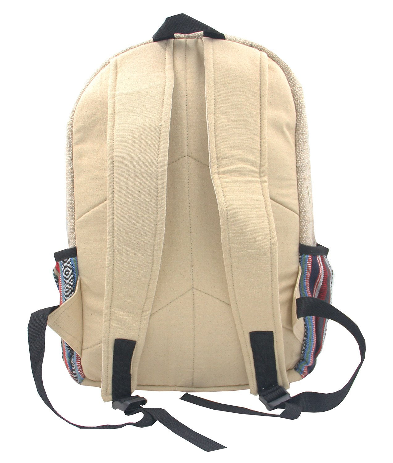 KayJayStyles Natural Handmade Large Multi Pocket Hemp Nepal Backpack (Owl)