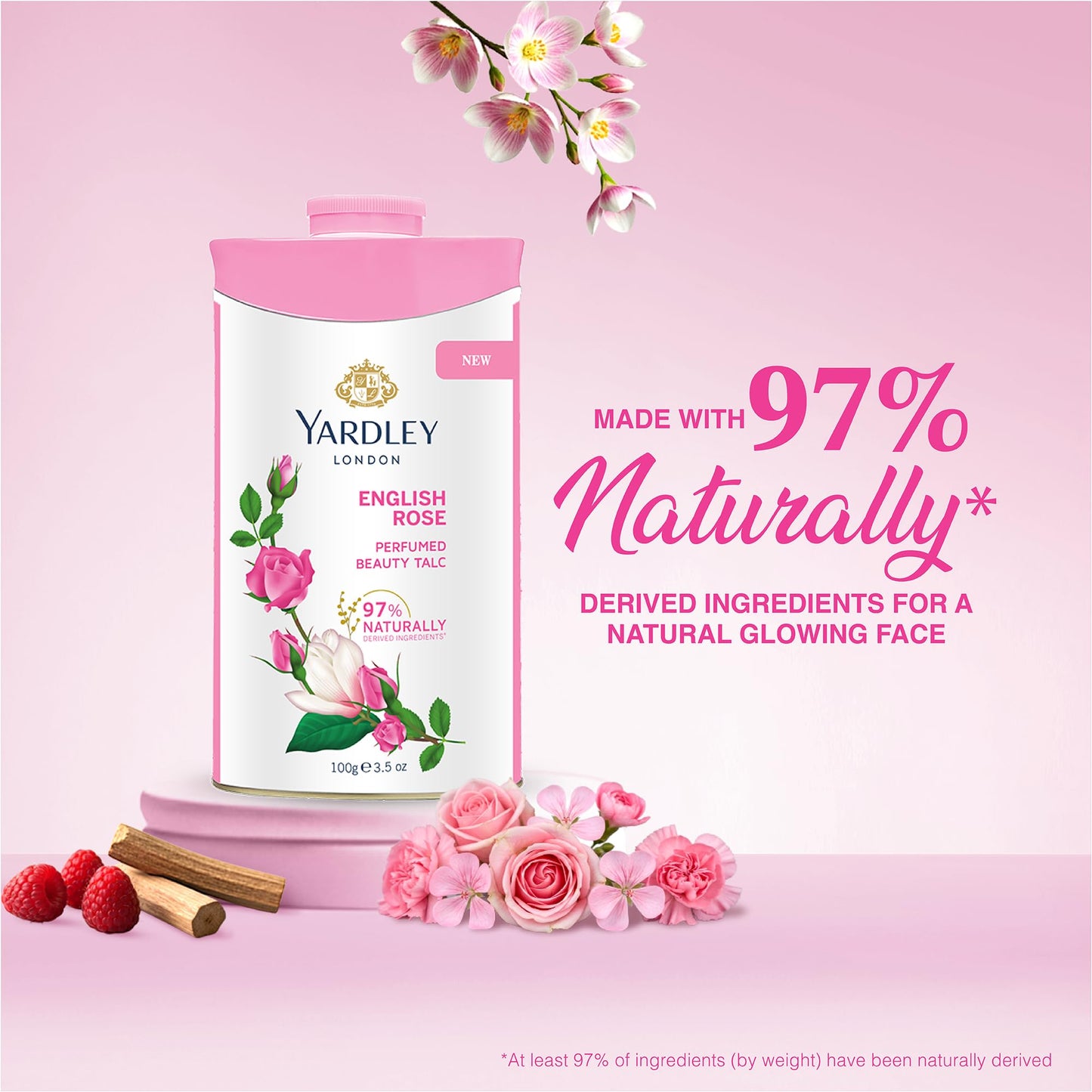 Yardley London English Rose Perfumed Deodorizing Talc Talcum Powder 100gm