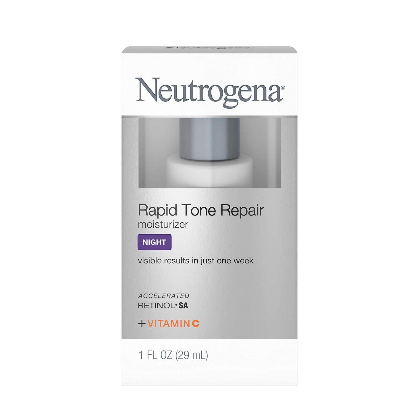 Neutrogena Rapid Tone Repair Night Cream with Retinol, Vitamin C and Hyaluronic Acid - Anti Wrinkle Face and Neck Moisturizer - Vitamin C, Retinol