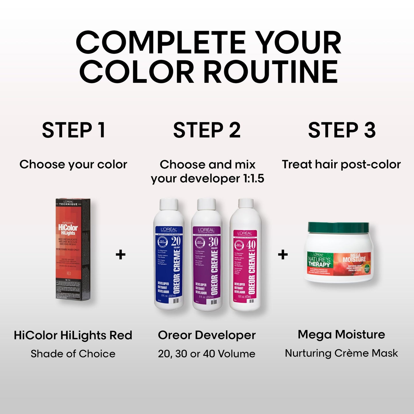 L'OREAL TECHNIQUE HiColor Red HiLights Permanent Hair Color for Dark Hair | Intense Red Highlights | No Pre-Lightening Required | Rich, No-Drip Creme Beauty & Personal Care L'OREAL TECHNIQUE