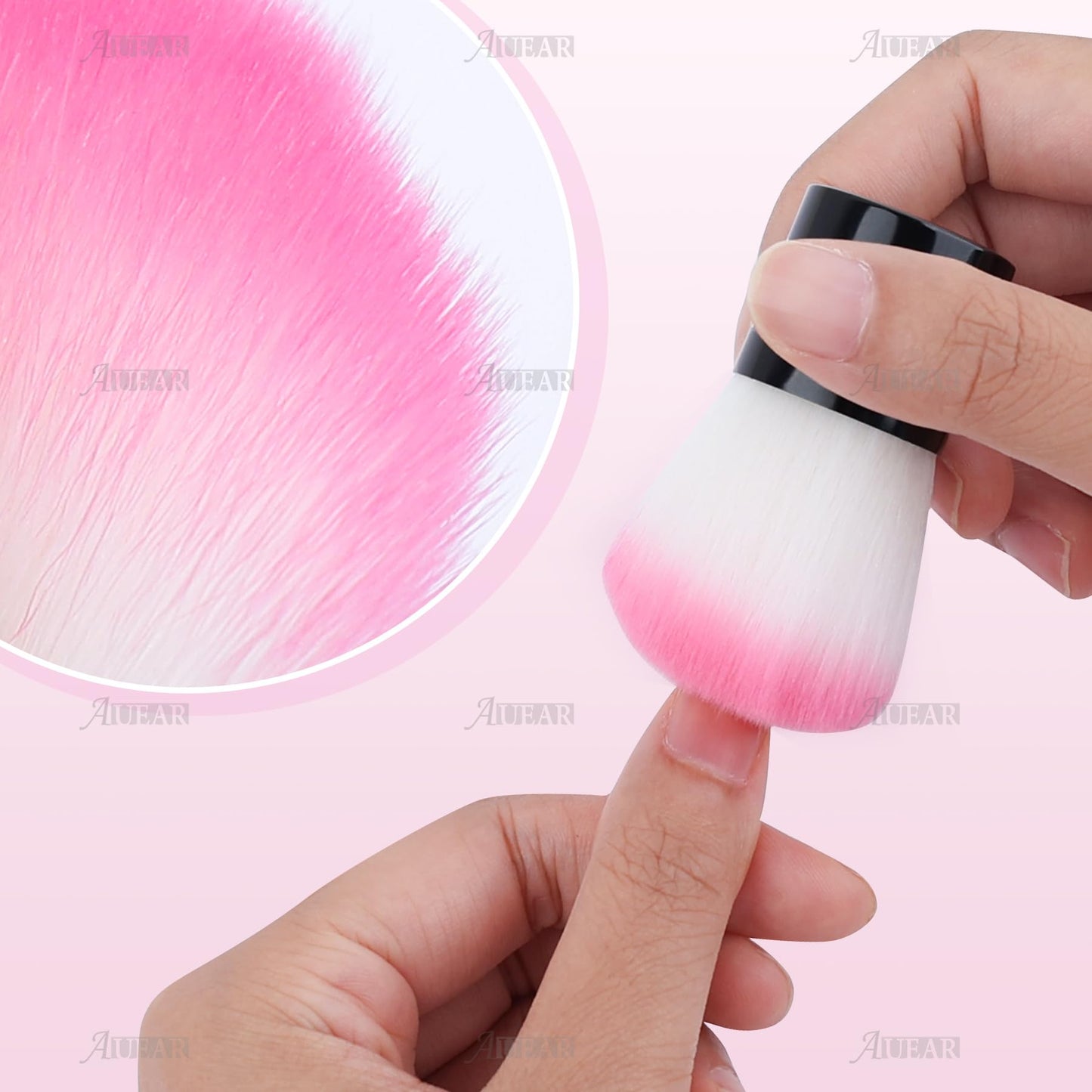 AUEAR, 4 Pack Multicolor Nail Powder Brush Dust Brushes Art Cleaner Cleaning Tools for Women and Girls