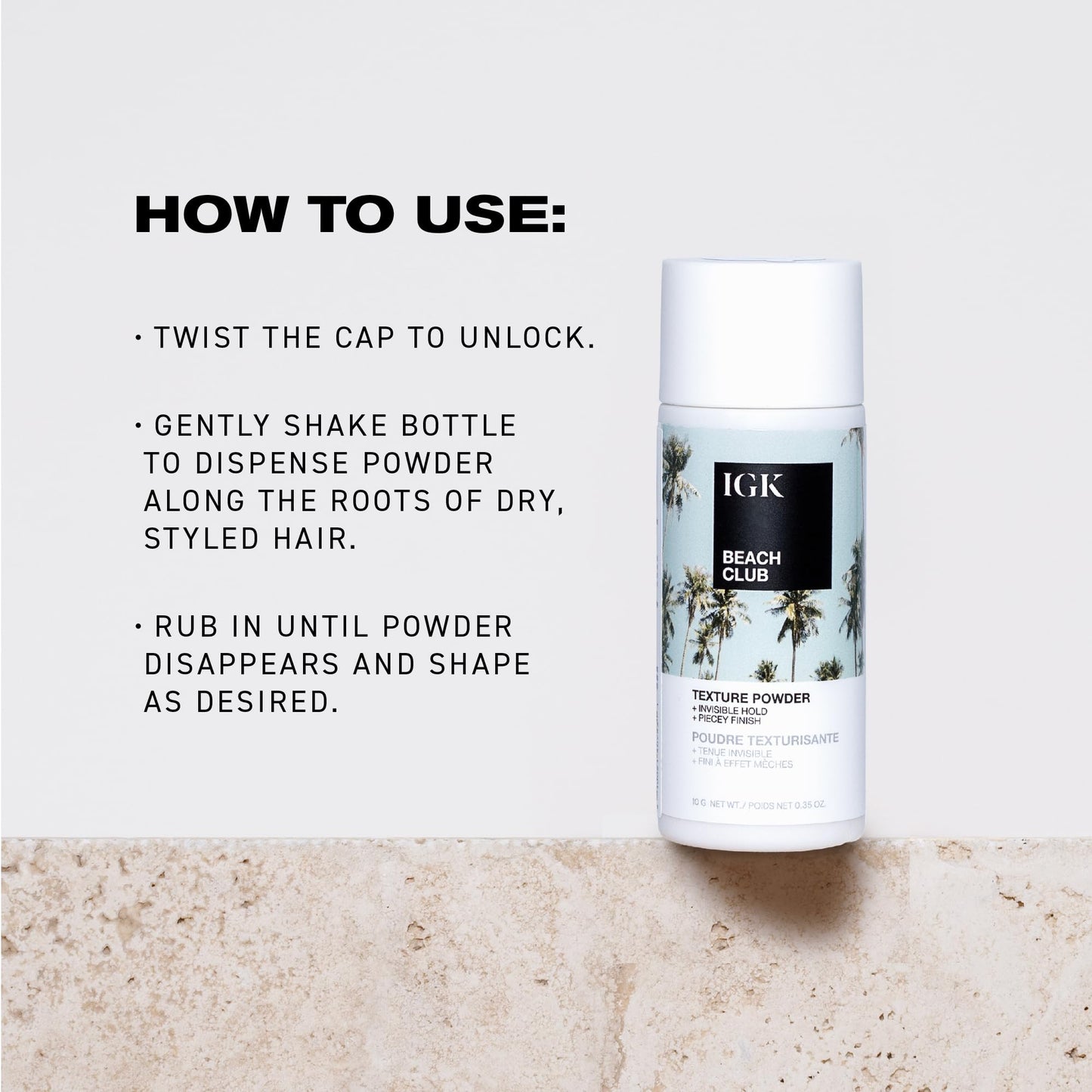 IGK BEACH CLUB Texture Powder | Invisible Volumizing Hair Powder, Instant Grip & Hold, Oil-Absorbing | Vegan + Cruelty-Free | 0.35 oz