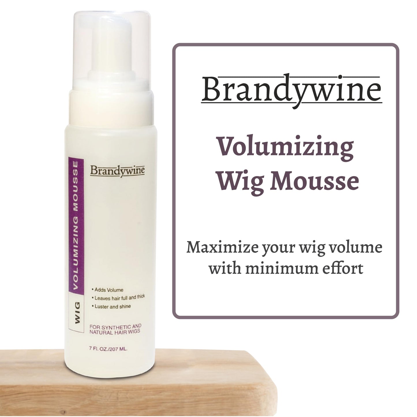 Volumizing Wig Mousse - Adds Volume, Shine & Thickness for Synthetic & Natural Hair Wigs, 7 fl oz / 207 ml