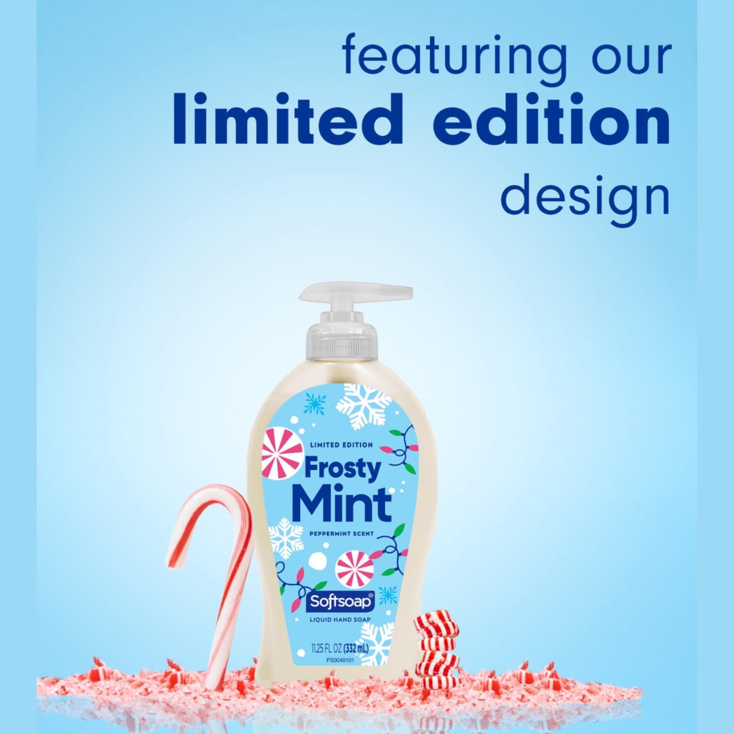 Softsoap Limited Edition Frosty Mint Peppermint Scented Liquid Hand Soap, 11.25 Fl Oz, 2 Pack, Winter Holiday Design