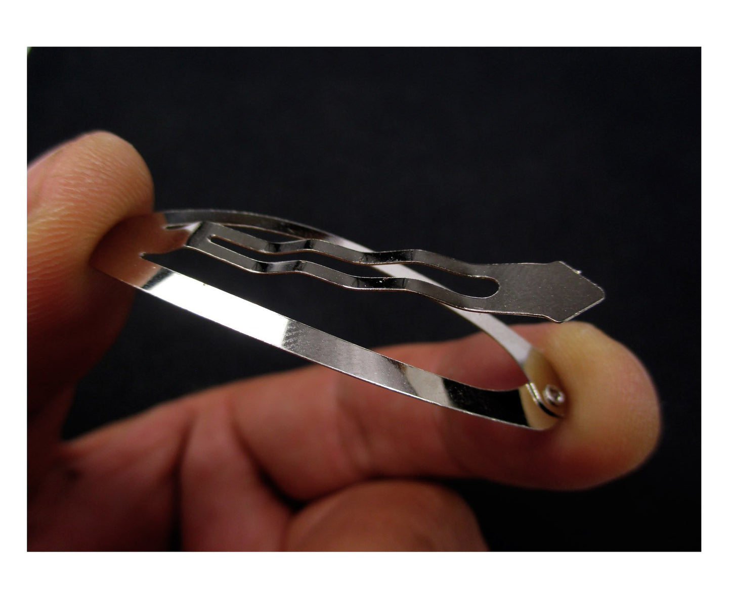 50pcs Metal Silver Oval Shape Snap Hair Clips/Barrettes for DIY 60mm