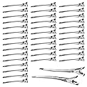Neworkg 50pcs 3.5 Inches Duck Bill Hair Clips, Superior Silver Alligator Curl Clips with Holes, Hairdressing Salon Hair Grip, DIY Accessories Hairpins