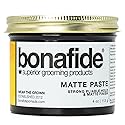 Bona Fide Pomade, Matte Paste 4 oz. | Matte Finish Texturing Pliable Strong Hold, Water Based Formula Washes out Easily, Light Citrus Fragrance