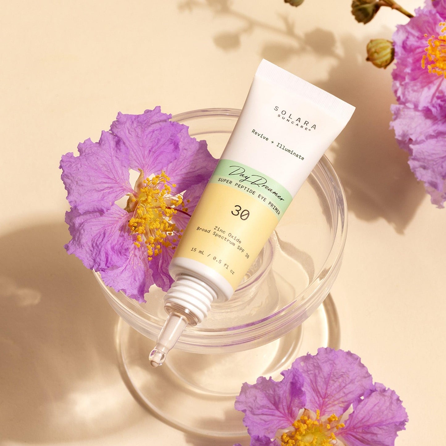 Solara Suncare - Day Dreamer Super Peptide Eye Primer, SPF 30 | Vegan, Cruelty Free | Safe For Sensitive Skin (0.5 fl oz | 15 ml)