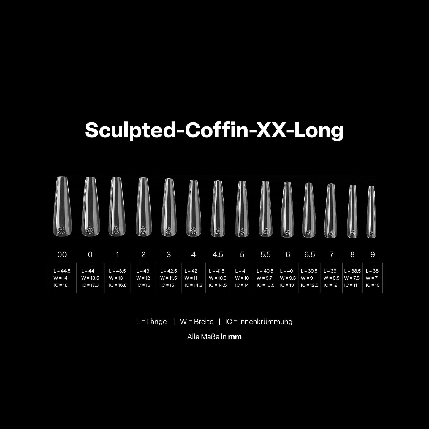 Apres Gel-X® Coffin Box of Nail Tips | 280 Gel-X Tips, Soft Tips, 14 Sizes 00-9 | Half-sizes Included (Sculpted Coffin Extra Extra Long, 280 Count) Beauty & Personal Care APRÉS