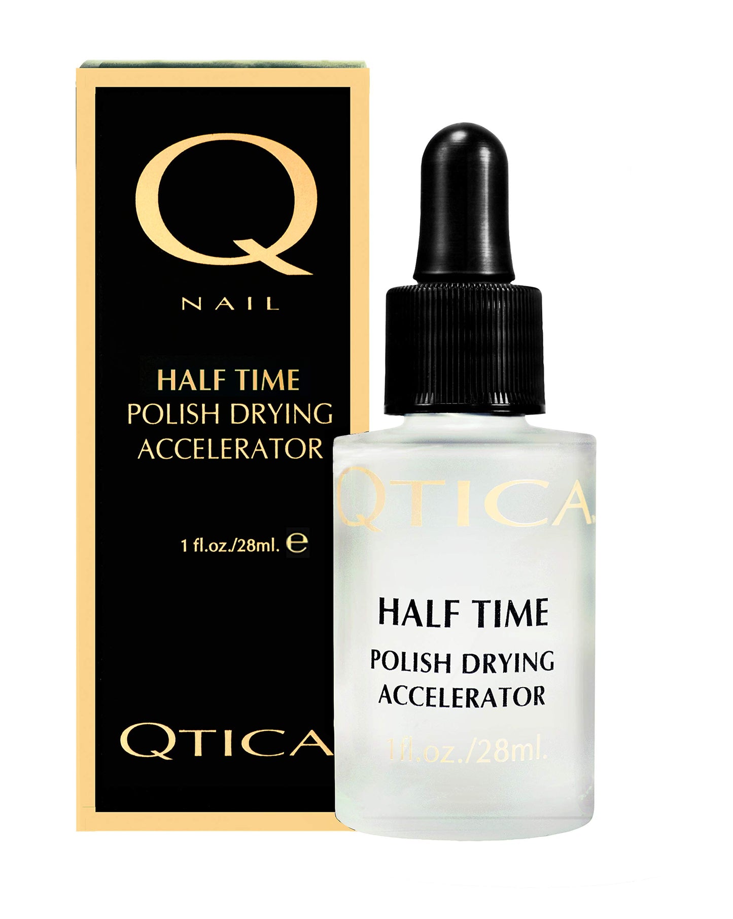 Qtica Half Time Polish Drying Accelerator - Fast-Dry Top Coat Nail Polish Dryer for Manicures & Pedicures - No Smudge, No Streak, No Dents - Quick-Dry