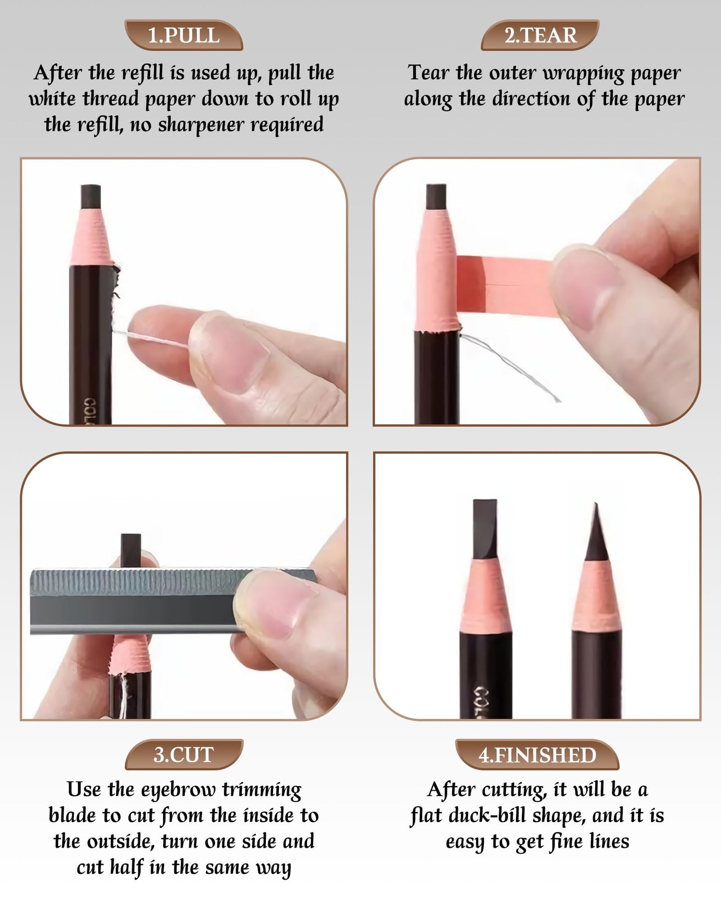 SUMEITANG 12 Piece Dark Brown Waterproof Eyebrow Pencils for Women w/Microblading Eyebrow Pencil & Brow Trimming Supplies Kit Permanent Eye Brow