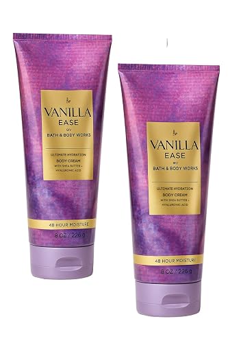 Bath & Body Works Vanilla Ease Ultimate Hydration Body Cream, 8 oz / 226 g - Aloe, Shea Butter, Cocoa Butter, 24-Hour Moisture (2)
