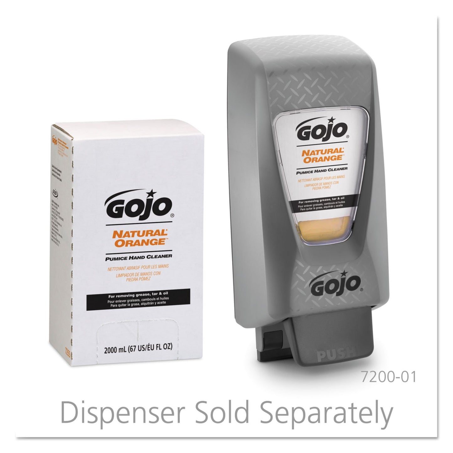 GOJO 7255-04 Natural Orange Pumice Hand Cleaner 2000 mL, (Case of 4) Beauty & Personal Care GOJO