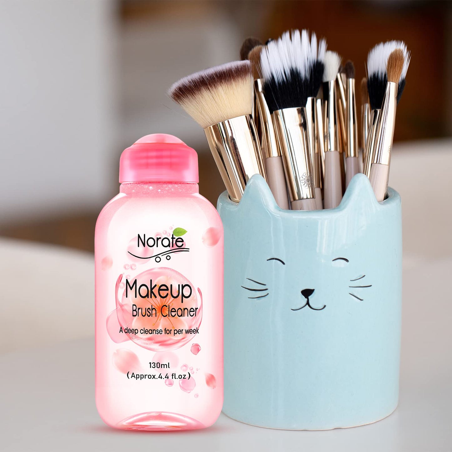 Norate Makeup Brush Cleaner, Make Up Brush Cleansers Solution, Makeup Cleaner for Makeup Brushes, Beauty Sponge, Powder Puff, Deep Clean Brush Beauty and Personal Care Norate