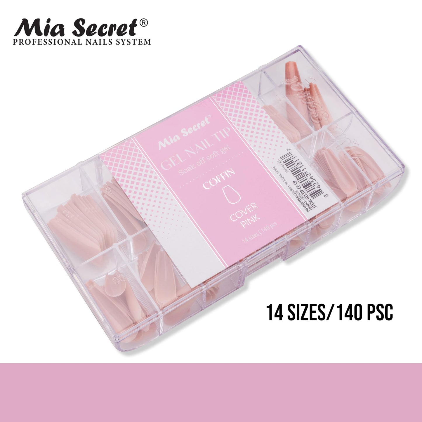 Mia Secret Soak off Soft Gel Nail Tip MADE IN USA for Salon and DIY (Cover Pink, Coffin) Beauty & Personal Care Mia Secret