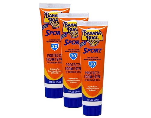 Banana Boat Sport Performance Sunscreen Lotion 30 SPF 1 oz (Pack of 3)