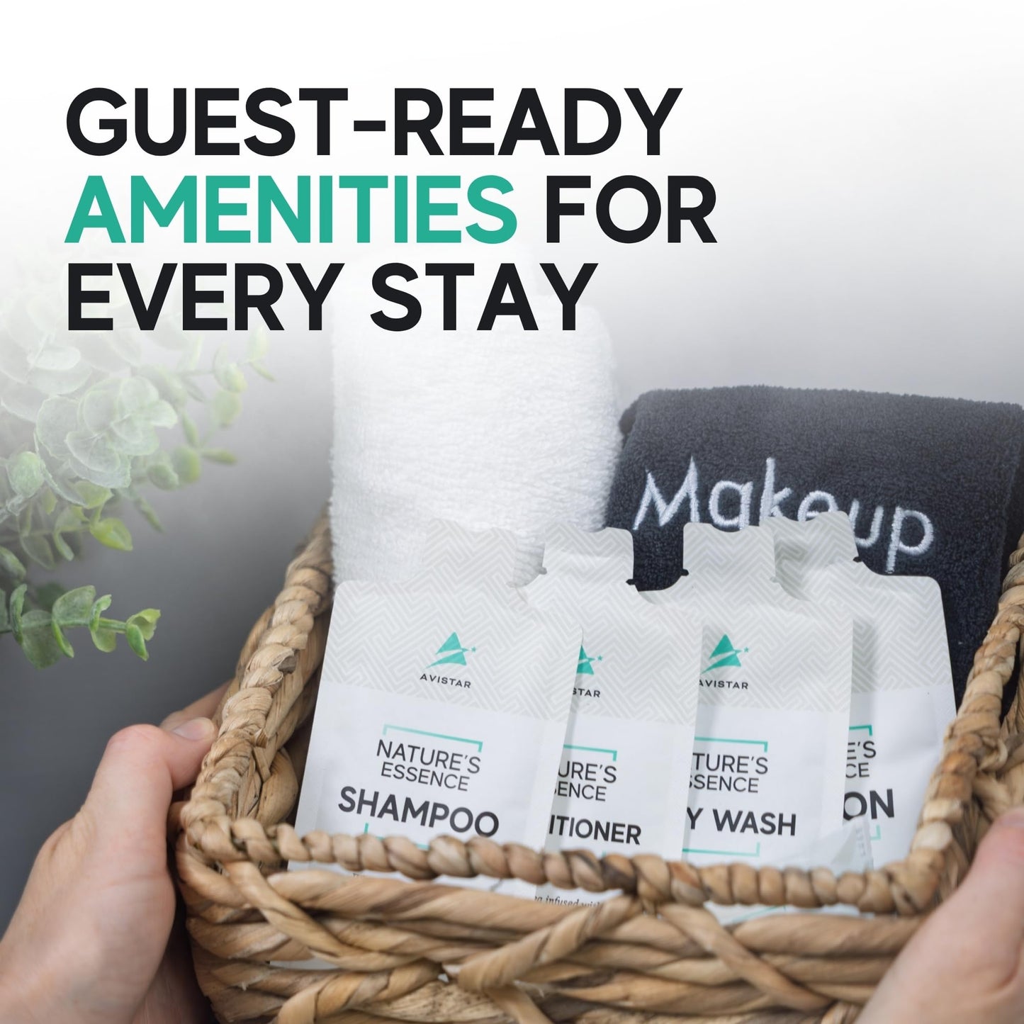100 Hotel Soap & Bulk Toiletries Packets - Travel Essentials for BnB Hosts & Guests - Hotel Shampoo & Conditioner Supplies for Guests, Hotel